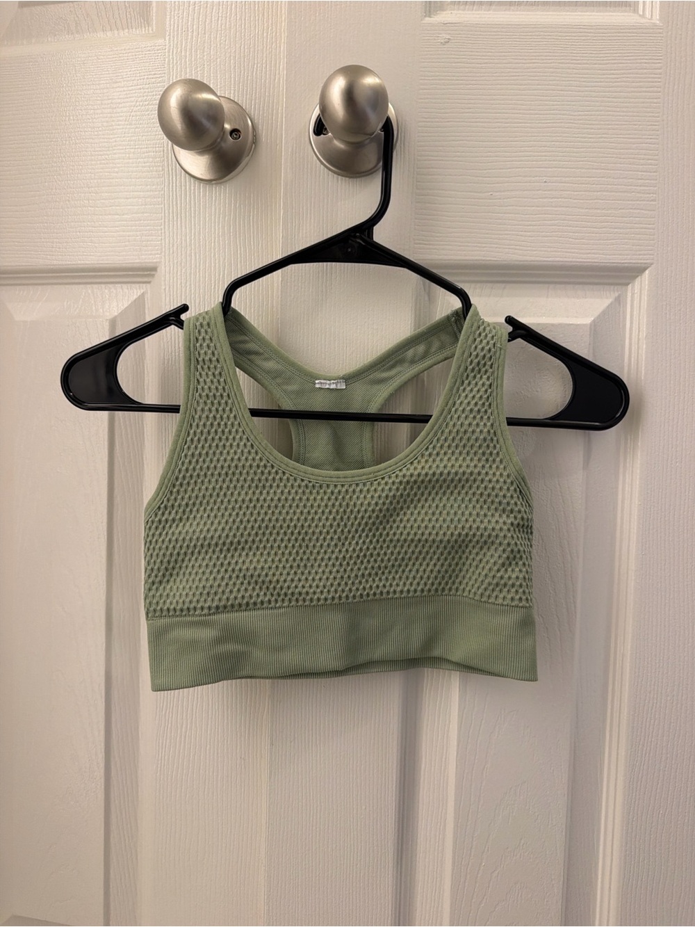 Seamless Mesh Sports Bralette - Sage Green
